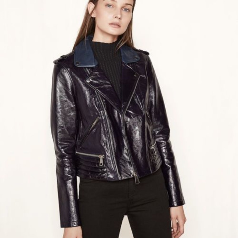 Maje Basali Patent Leather Jacket